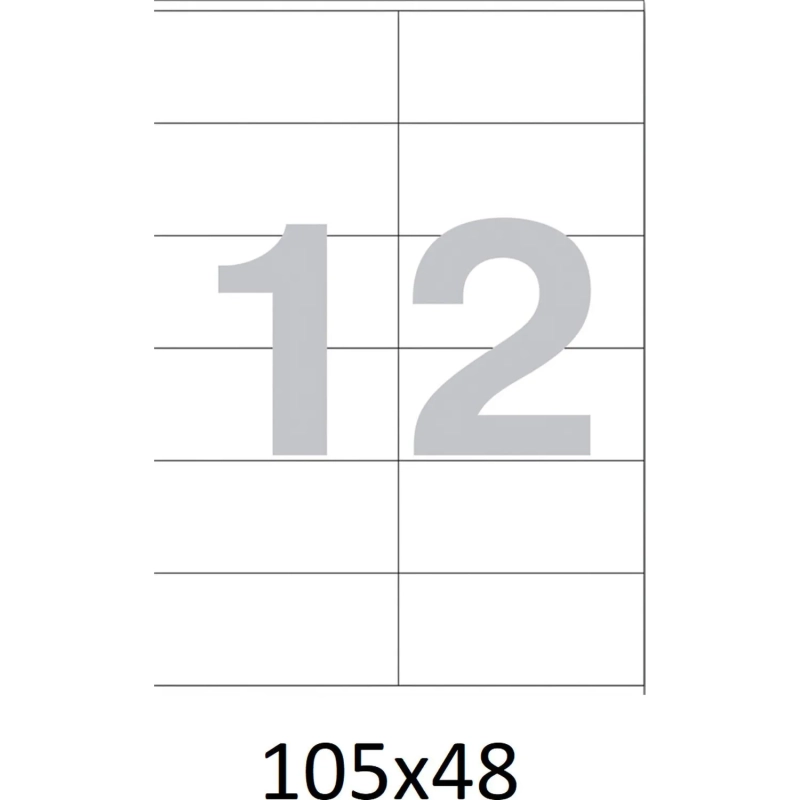 Этикетки самоклеящиеся   105х48 мм/12 шт. на листе А4  50листов