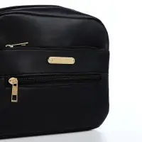 Сумка женская кросс-боди на молнии, 21&times;7.5&times;17 см, чёрная