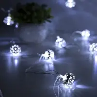 Гирлянда &laquo;Нить&raquo; 4 м с насадками &laquo;Шарик с орнаментом&raquo;, IP20, прозрачная нить, 20 LED, свечение белое, 8 режимов, 220 В