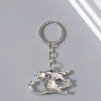 Брелок металл "Раскрашенные котики" МИКС 3,2х4х0,5 см