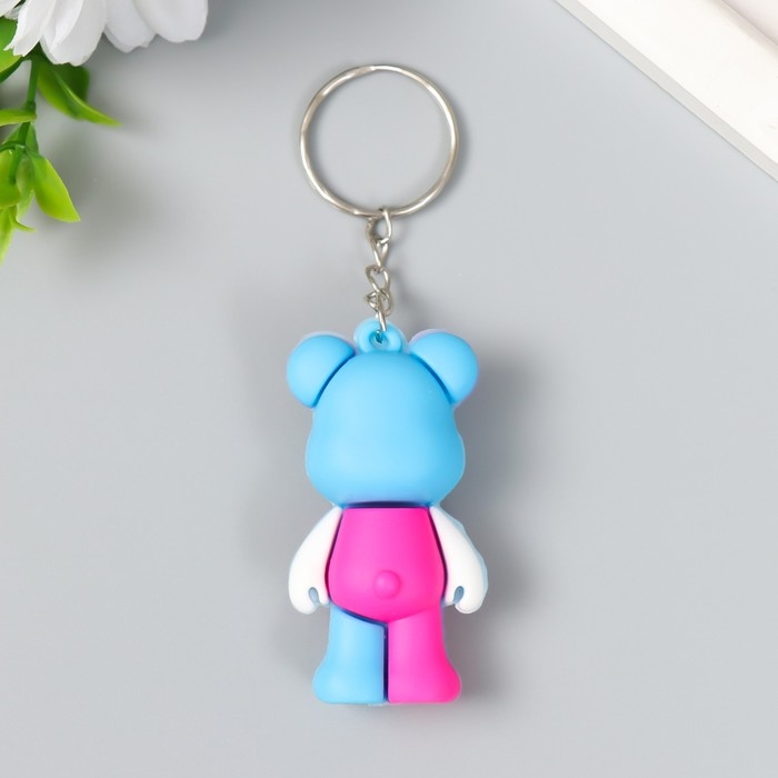 Брелок резина  Брелок резина "Разноцветный мишка" МИКС 3х2х5,5 см