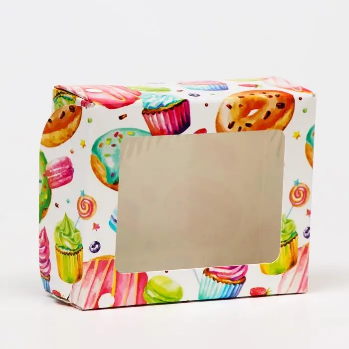 Коробка складная Коробка складная "Пончики", 10 х 8 х 3,5 см