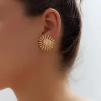 Серьги &laquo;Солнце&raquo;, цвет золото