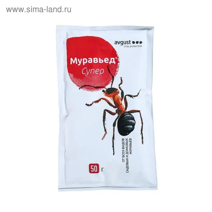 Средство от садовых и домашних муравьев Муравьед Супер 50 г Средство от садовых и домашних муравьев Муравьед Супер 50 г