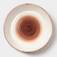Тарелка глубокая Magistro Wood, 700 мл, d=18.2 см, фарфор, коричневая
