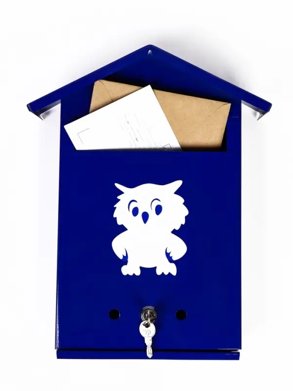 Ящик почтовый с замком, вертикальный Ящик почтовый с замком, вертикальный "Филин", синий