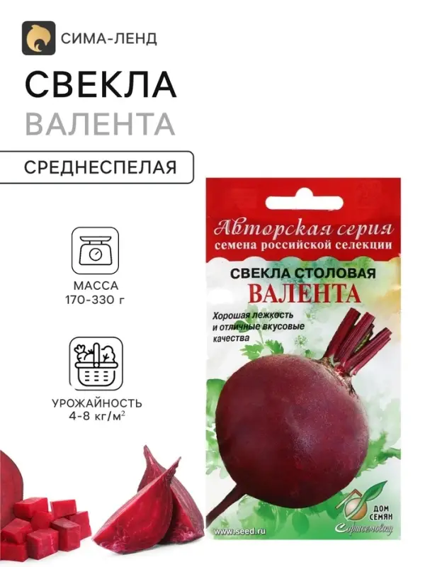 Семена Свекла столовая &laquo;Валента&raquo;, 200 шт., &laquo;Дом семян&raquo;