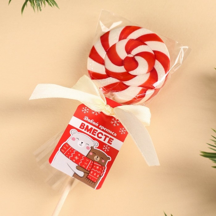 Леденец на палочке &laquo;Греться вместе&raquo;, вкус: клубника, 15 г.