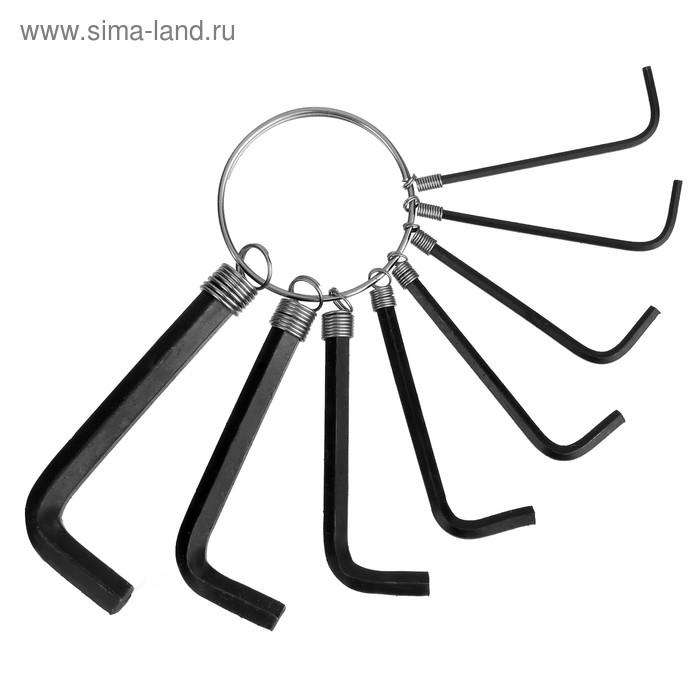 Набор ключей шестигранных на кольце ЛОМ, 1.5 - 6 мм, 8 шт. Набор ключей шестигранных на кольце ЛОМ, 1.5 - 6 мм, 8 шт.