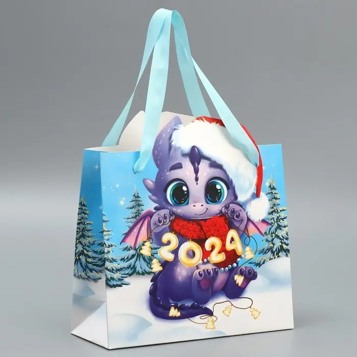 Пакет подарочный новогодний «Дракоша», 25 х 26.5 х 10 см Пакет подарочный новогодний «Дракоша», 25 х 26.5 х 10 см