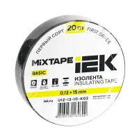 Изолента 0,13х15мм черная 20м IEK MIXTAPE BASIC