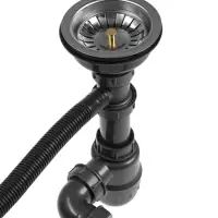 Сифон для мойки ZEIN, 3 1/2&rsquo;&rsquo;*40мм, прямоугольный перелив, с гофротрубой 40/50мм, серый