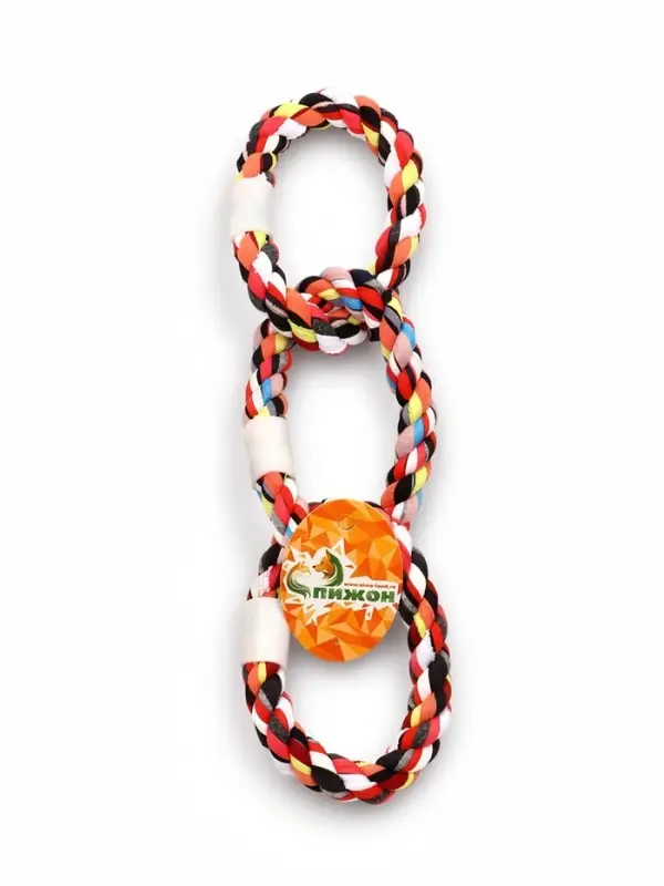 Игрушка для собак канатная &laquo;3 кольца&raquo;, тренировочная, до 36 см, до 120 г