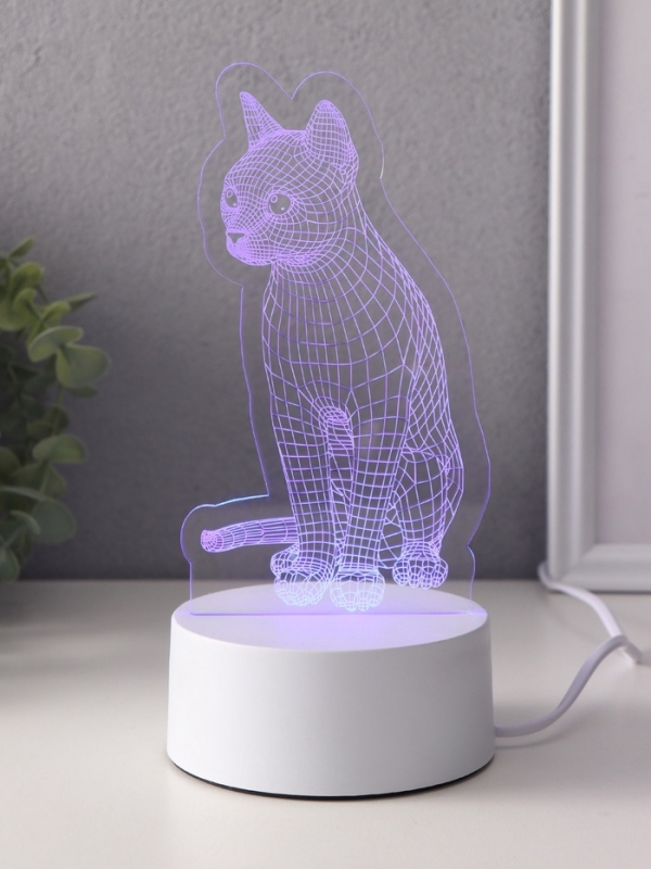 Светильник Светильник "Кошка" LED RGB от сети RISALUX 9,5х8,2х17 см