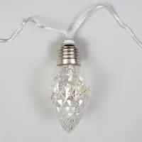 Гирлянда &laquo;Нить&raquo; 3 м с насадками &laquo;Лампочки шишки&raquo;, IP20, прозрачная нить, 80 LED, свечение белое, 8 режимов, 220 В