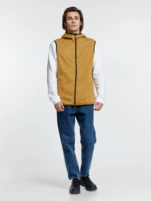 Жилет с капюшоном унисекс Gotland, горчичный, размер S Жилет с капюшоном унисекс Gotland, горчичный, размер S