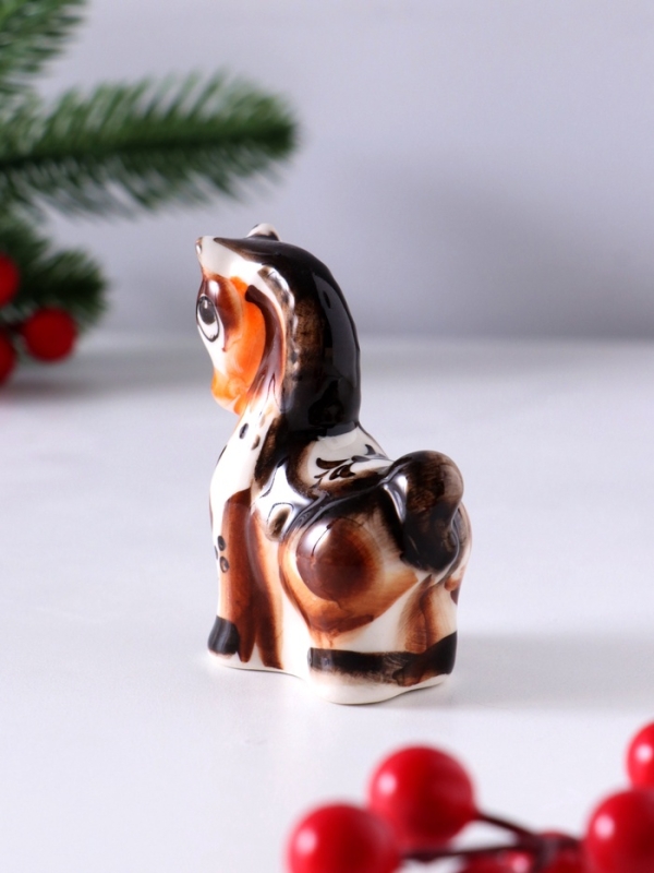 Сувенир Конь Буян, 7,5х6х3 см, гжель, цвет Сувенир Конь Буян, 7,5х6х3 см, гжель, цвет