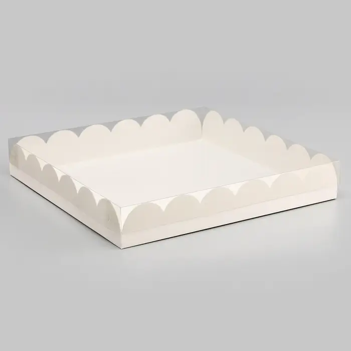 Коробка для печенья, белая, 25&times;25&times;4 см