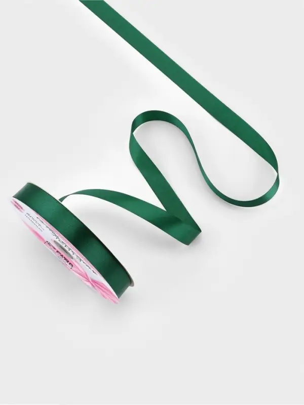 Лента атласная, 20 мм, 91&plusmn;1 м, тёмно-зелёная №128