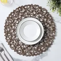 Салфетка сервировочная на стол Доляна &laquo;Одуванчик&raquo;, d=38 см, коричневая