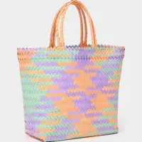 Сумка плетёная, 30&times;10&times;30 см, пластик, разноцветная