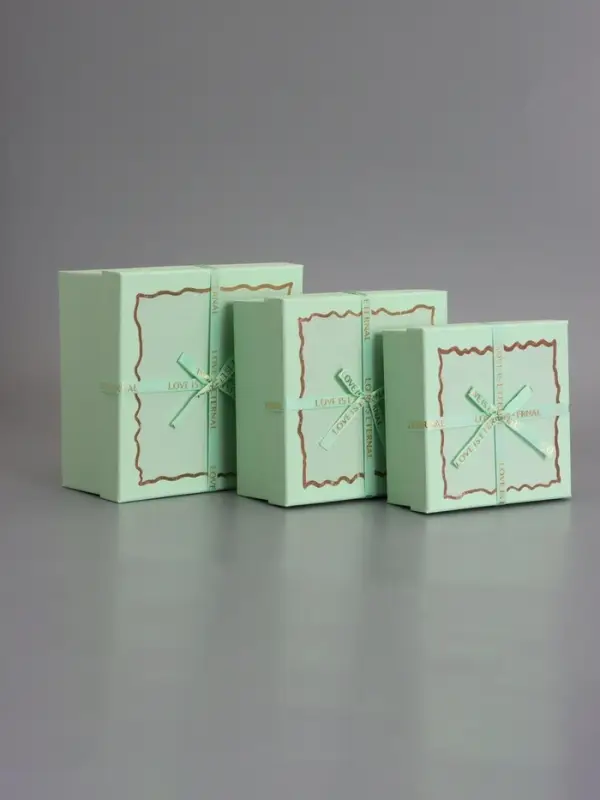 Наборок коробок 3 в 1 прямоугольные 19*19*9.8 17*17*8.0 15*15*6.5 см