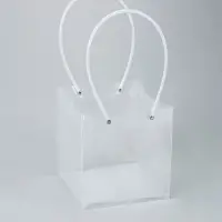 Пакет подарочный с квадратным дном, прозрачный, 16&times;15&times;17 см
