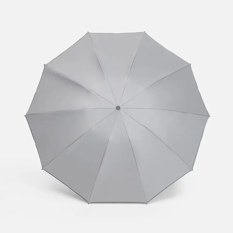 Зонт обратного сложения с ручкой-карабином Foldberry, серый