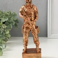 Фигура солдат &laquo; Воин СВО&raquo;, 24&times;7&times;7 см, под золото