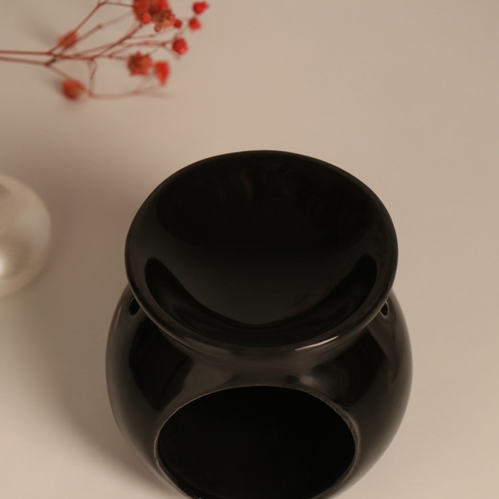 Аромалампа керамика Аромалампа керамика "Я люблю себя" чёрная 7,2х7,2х7,8 см