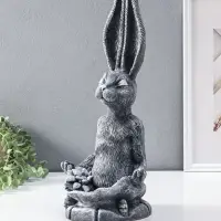 Фигура - подставка для мелочей &laquo;Заяц с лотосом&raquo;, 20&times;16&times;43 см, античный