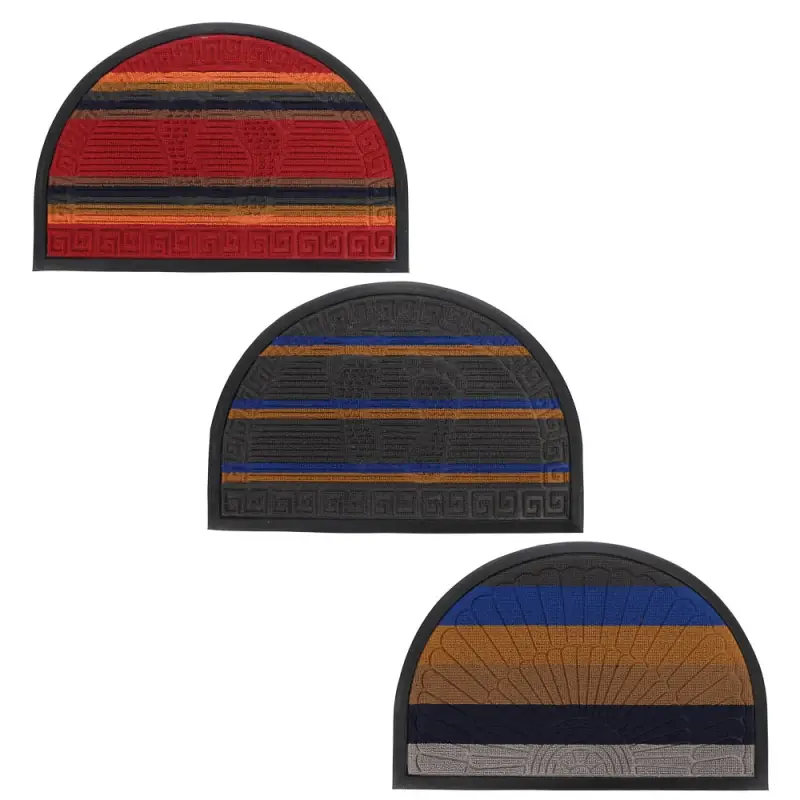 VETTA Коврик придверный, ворсовый с резиновой каймой, полукруг 40x60см, 3 дизайна