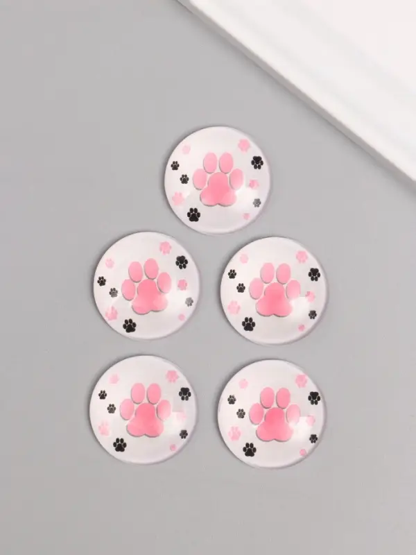 Кабошон стекло для творчества Кабошон стекло для творчества "Круг. Следы кошки" 3х3 см