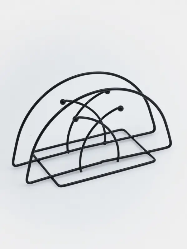 Салфетница Доляна &laquo;Лилия&raquo;, 13.5&times;6&times;7 см, чёрная