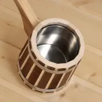 Ковш - черпак для бани и сауны &laquo;Добрыня&raquo;, 500 мл, липа, нержавеющие вставка и обруч, 54 см, &laquo;Добропаровъ&raquo;