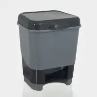 Контейнер для мусора с педалью, 8 л, 24&times;25.5&times;29.5 см, пластик, серый