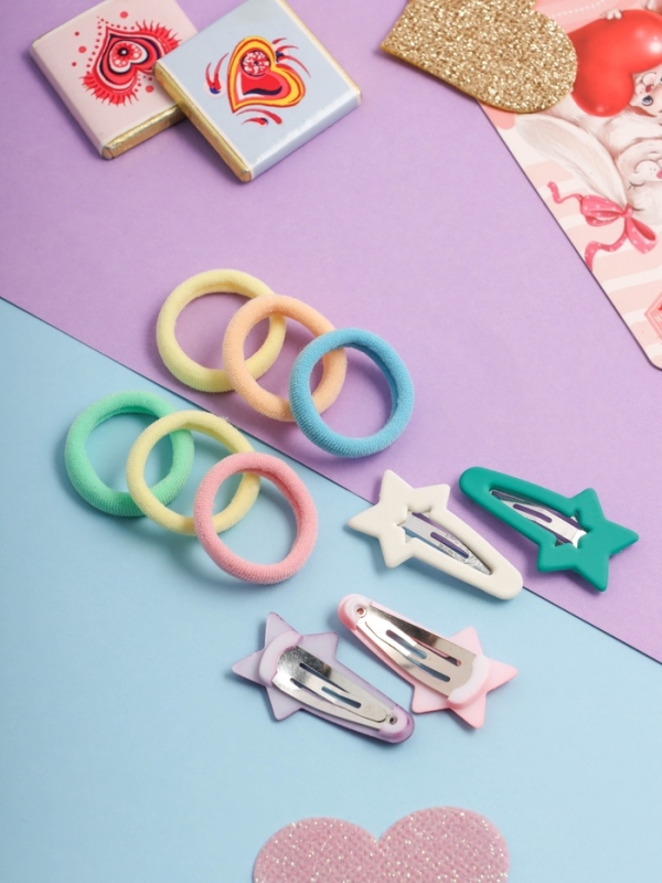 Набор для волос Набор для волос "Аделия" (6 резинок 3 см, 8 невидимок 3 см) звезда колор, микс