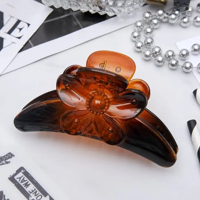 Крабик для волос «Глянец» ромашка, 10 см, МИКС Крабик для волос «Глянец» ромашка, 10 см, МИКС