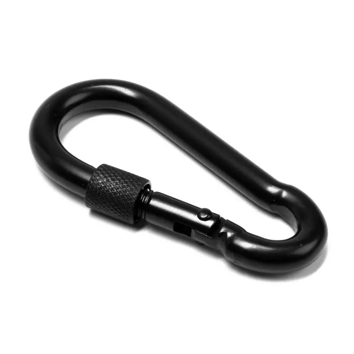 Карабин монтажный с фиксатором ТУНДРА krep, DIN5299D, 8×80 мм, черный, 1 шт. Карабин монтажный с фиксатором ТУНДРА krep, DIN5299D, 8×80 мм, черный, 1 шт.