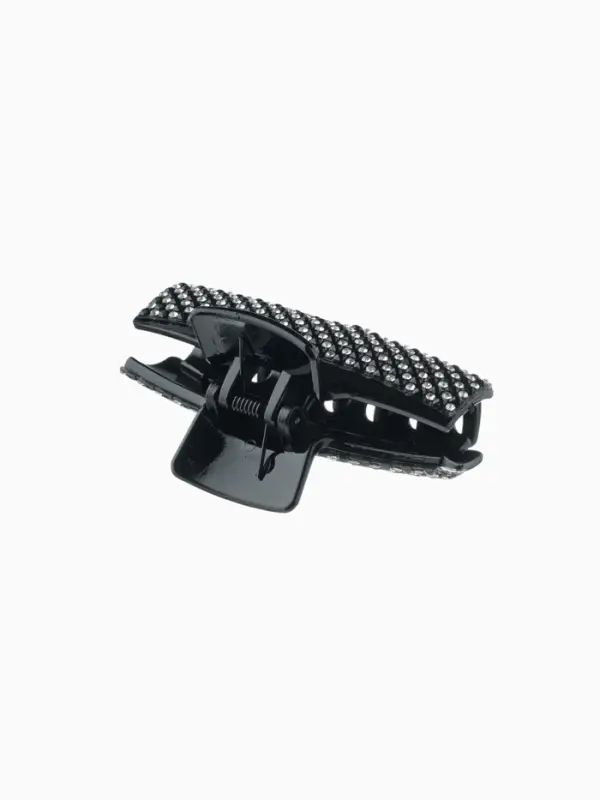 Крабик для волос &laquo;Торжество&raquo;, стразы, 8 см, чёрный