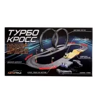 Автотрек TOP TURBO, с 2 машинами, 1:43, длина трасы 560 см, работает от сети