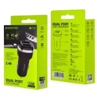 *Переходник BZ13 АЗУ на 2 USB 2.4A Borofone черный