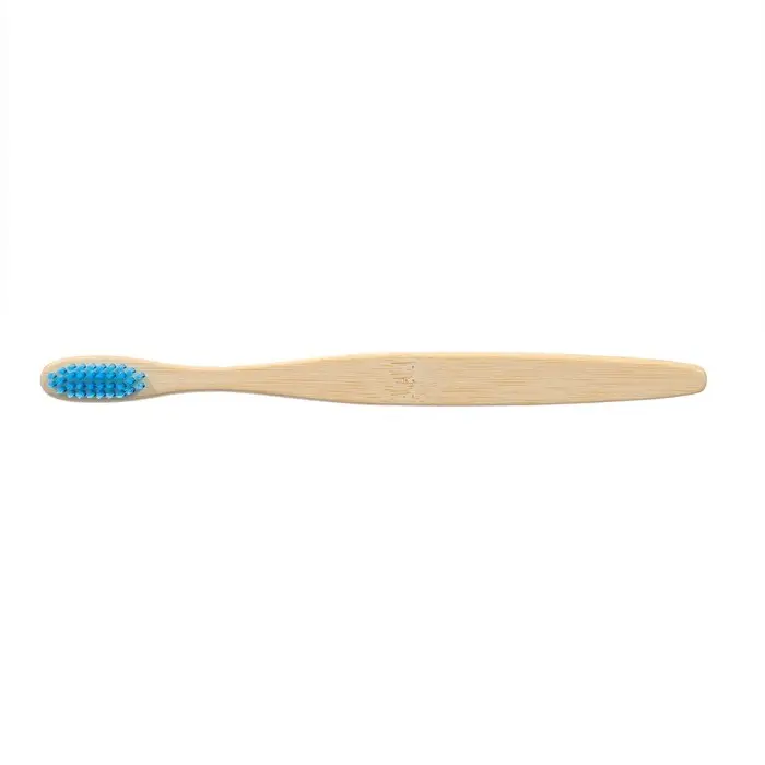 Зубная щетка бамбуковая средняя в коробке, синяя