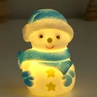 Фигурка светящаяся RISALUX «Снеговик в голубом» LED, 3хAG10 7,5х5,5х10 см