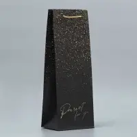 Пакет подарочный под бутылку &laquo;Блеск&raquo;, 36&times;14&times;10 см