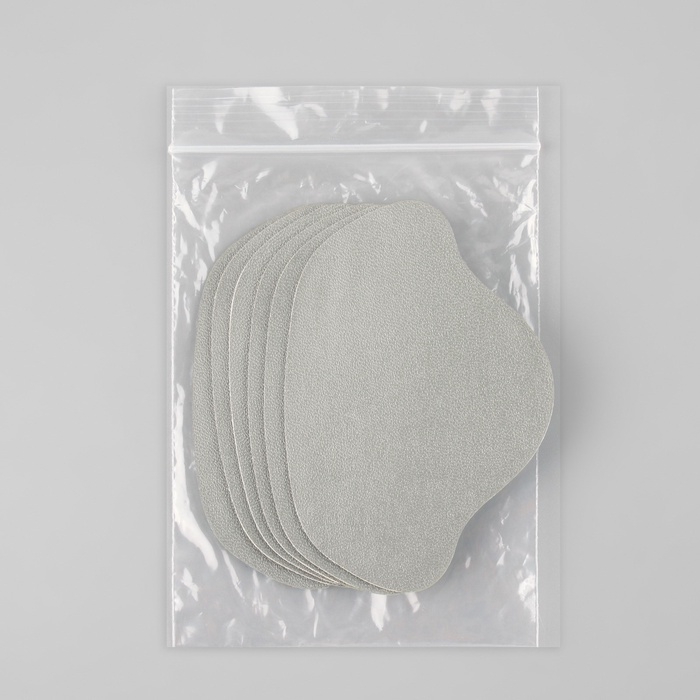 Набор заплаток для ремонта подпяточников обуви, из кожзама, клеевые, 6 шт, цвет серый