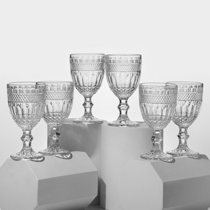 Набор фужеров, стеклянный, d=9 см, h=17 см, 310 мл, 6 шт. Набор фужеров, стеклянный, d=9 см, h=17 см, 310 мл, 6 шт.