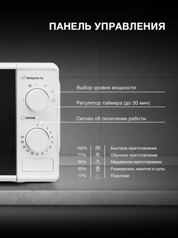 Микроволновая Печь HYM-M2044 20л. 700Вт белый Микроволновая Печь HYM-M2044 20л. 700Вт белый