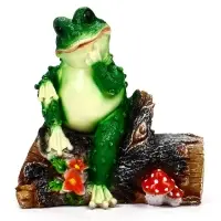 Садовая фигура 28 х 26 х _ см полистоун Лагушка на бревне