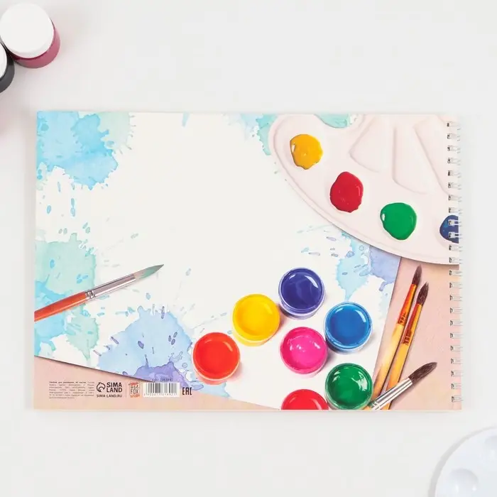 Альбом для рисования 40 листов А4 на пружине «Краски» обложка 200 г/м², бумага 100 г/м². Альбом для рисования 40 листов А4 на пружине «Краски» обложка 200 г/м², бумага 100 г/м².